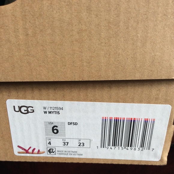 UGG NIB “Mytis” Fushia Suede Sandals Size 6 - Picture 8 of 8